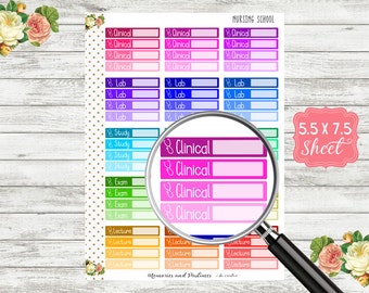 Nursing School / Lab / Exam / Clinical Planner Stickers - Clinical Stickers - Nursing Stickers - Nurse Stickers - Nursing Student Stickers