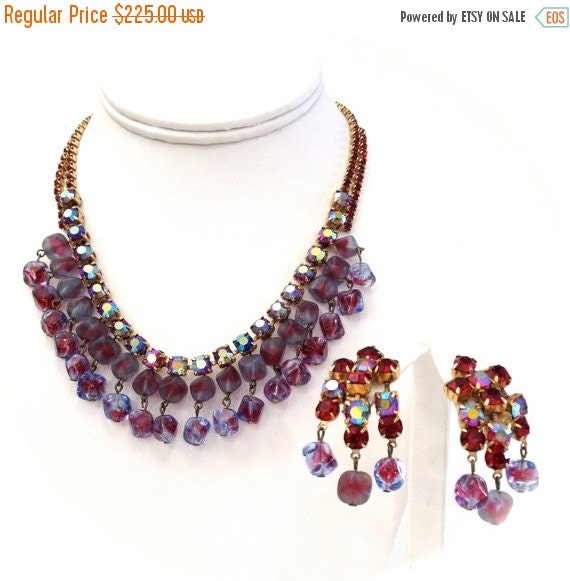 Juliana D& E Purple Givre Necklace and Earring by Vintageimagine