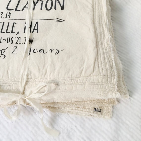 anniversary blanket throw cotton anniversary 2nd by TheLinenBin