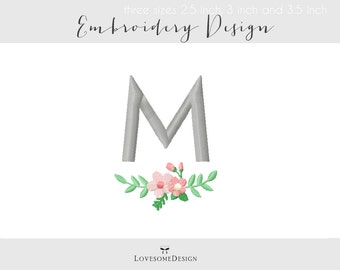 Floral Bunch Three Sizes Embroidery Design, Machine Embroidery Design, Modern Flower Corsage, Flowers for Monogram, Modern Embroidery Design