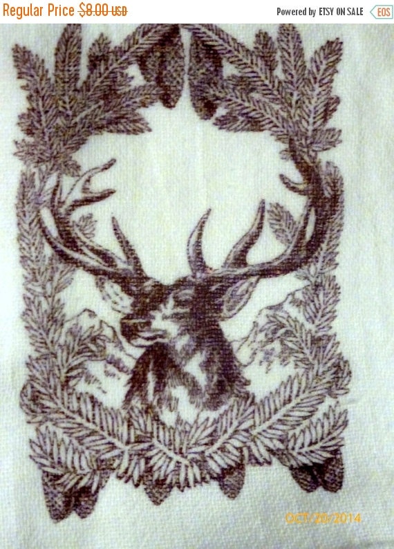 Clearance Sale Christmas Towel Deer Towel Tea Towel Flour Sack