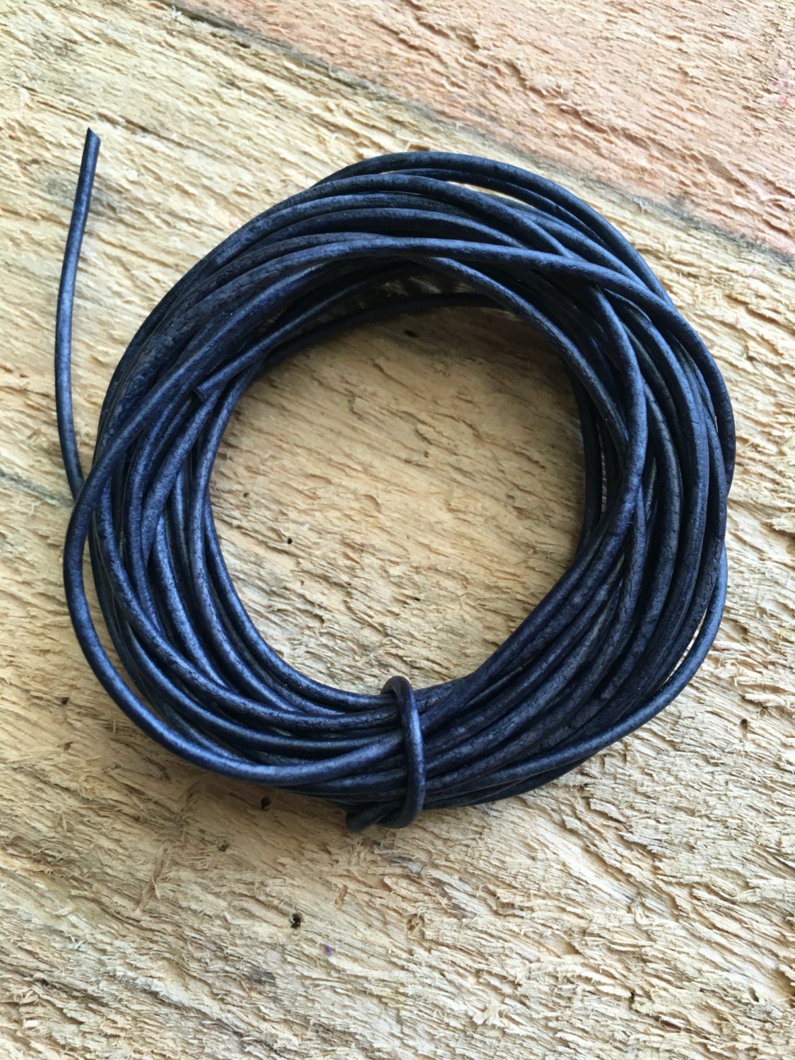 1.5 mm deep blue natural leather cord, pacific blue, dark blue leather ...