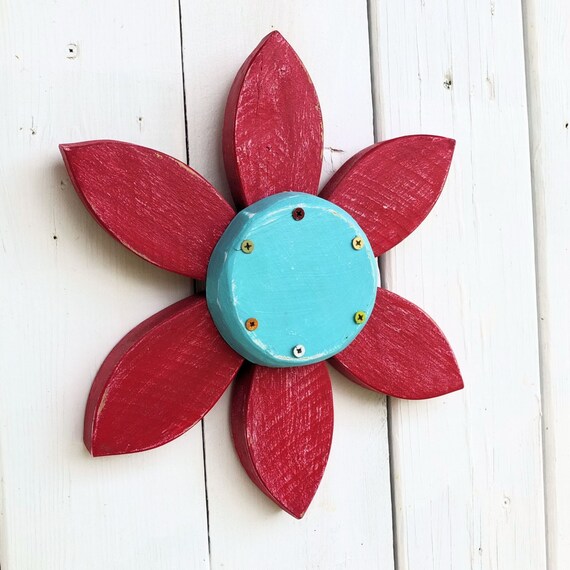 Items similar to Spring Decor, Wooden Flowers, Wood Garden Art, Barn