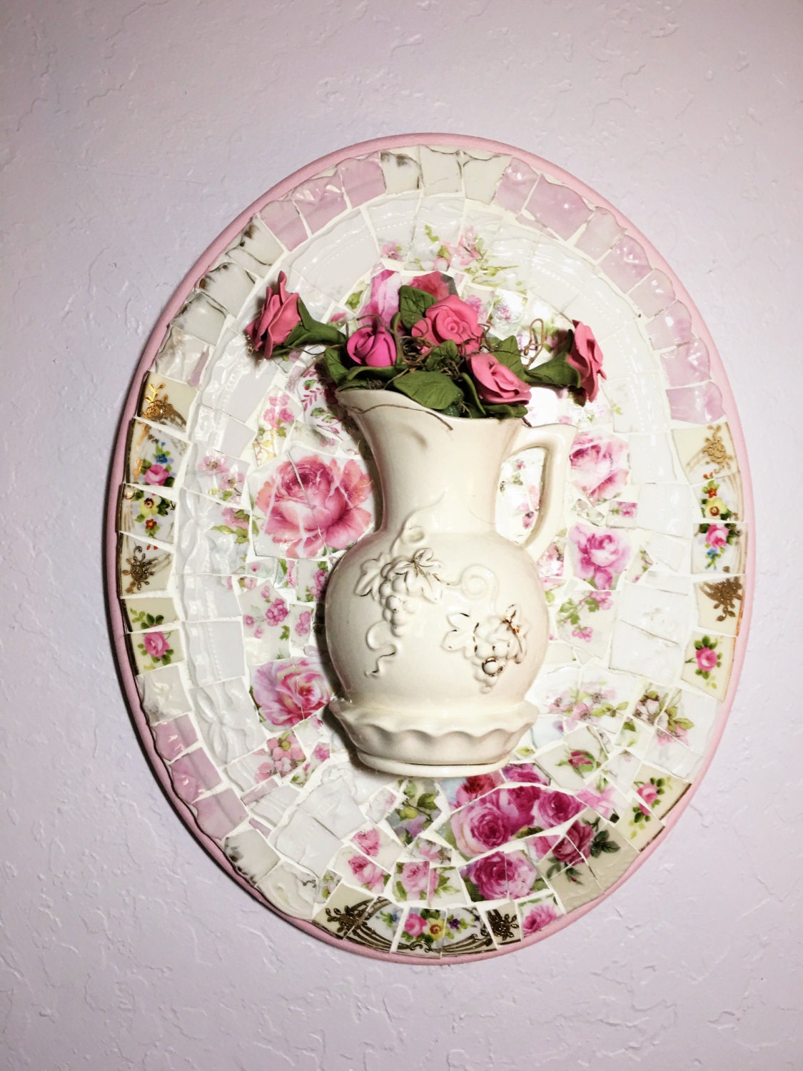 Mosaic wall hanging with Three Dimensional by Roseantiqueboutique