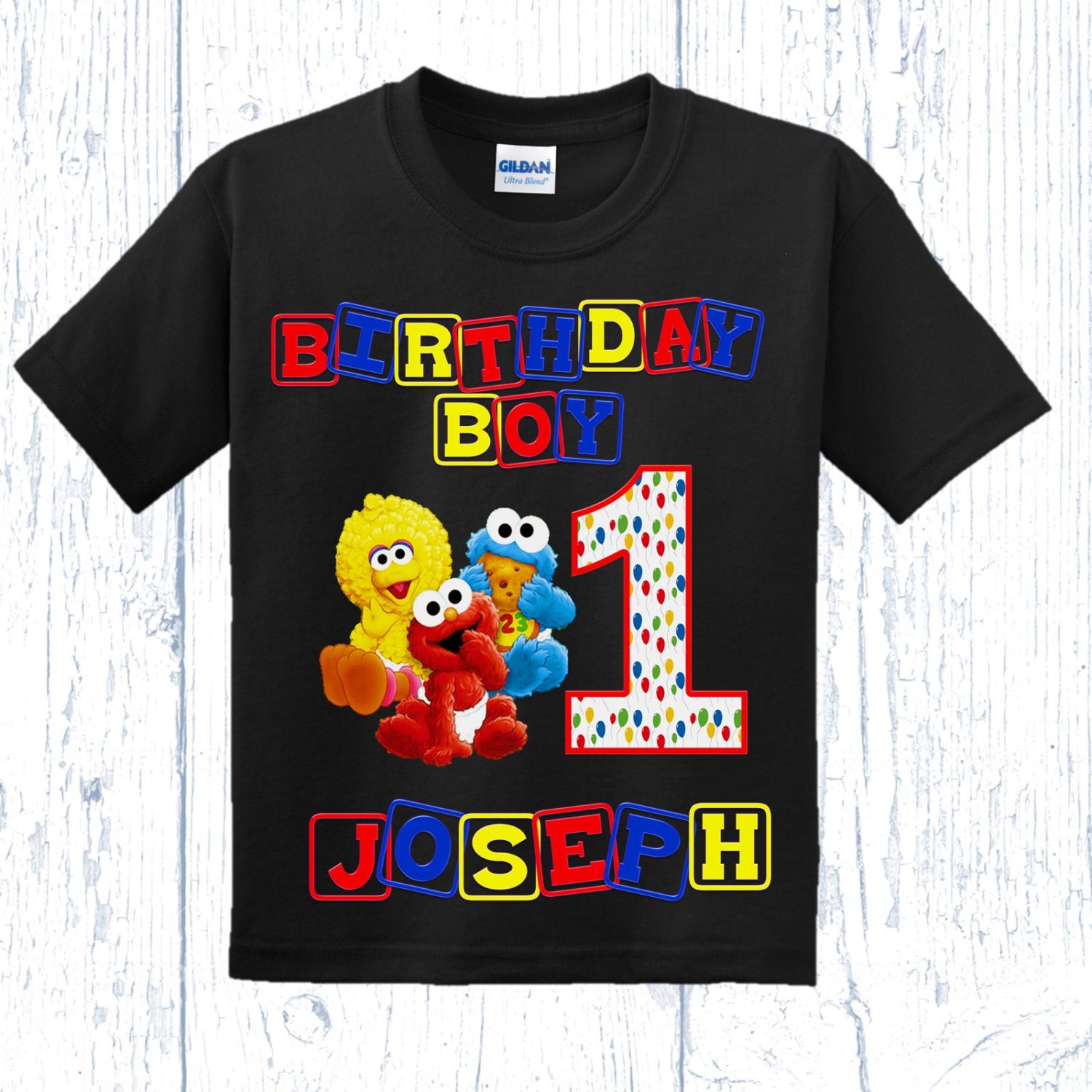 sesame street personalized birthday shirts