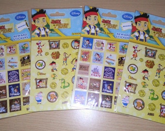 Lot of 4 sheets of Disney Junior Jake and The Neverland Pirates stickers