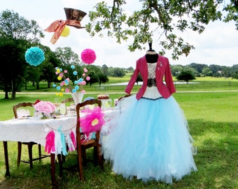 Adult Alice in Wonderland Costume Skirt Inspired by Pink's music video Just like Fire for your Halloween Costume, Cosplay, Fairytale