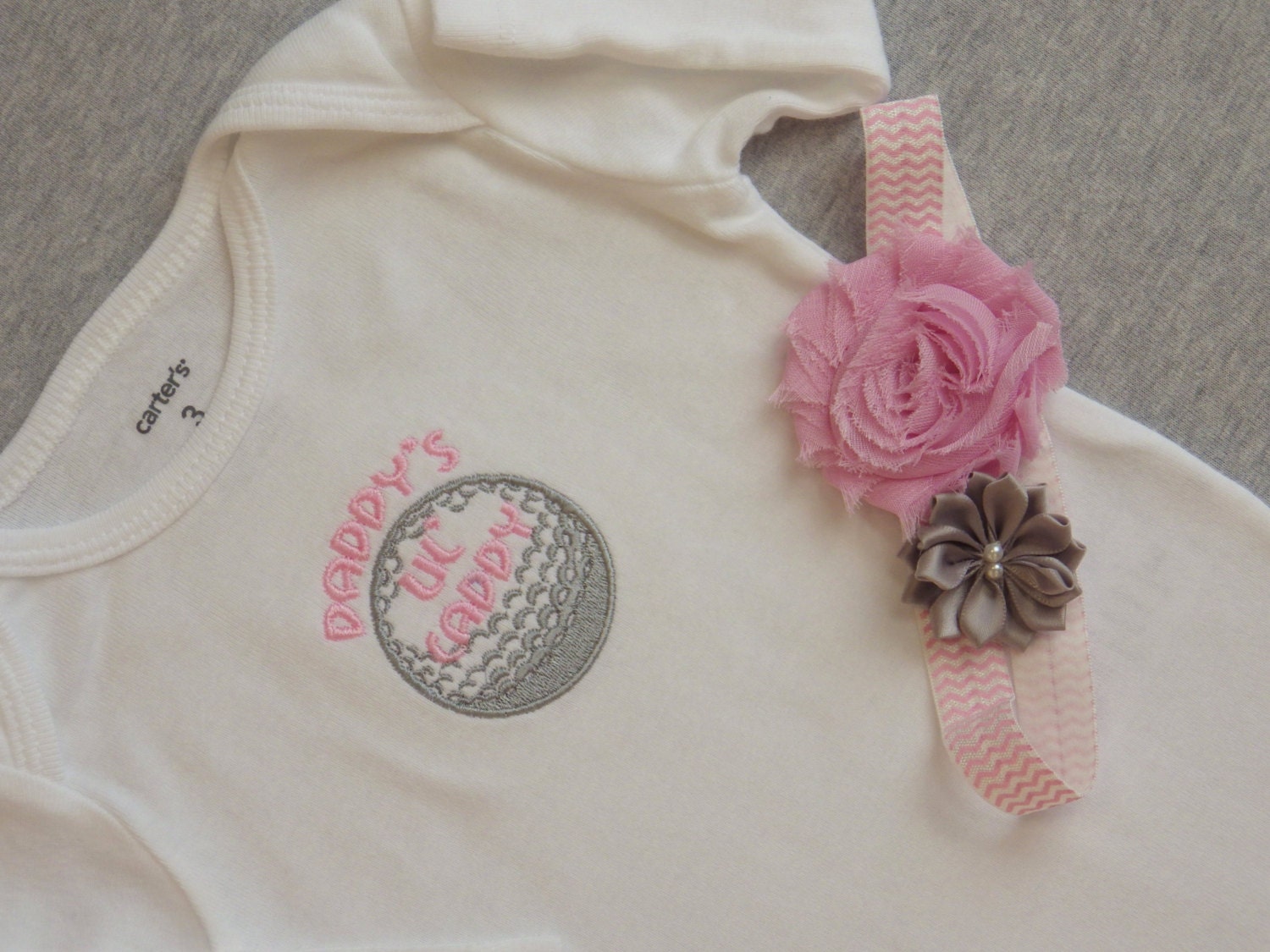 Baby Girl Golf Outfit. Daddy's Little Caddy. Embroidered