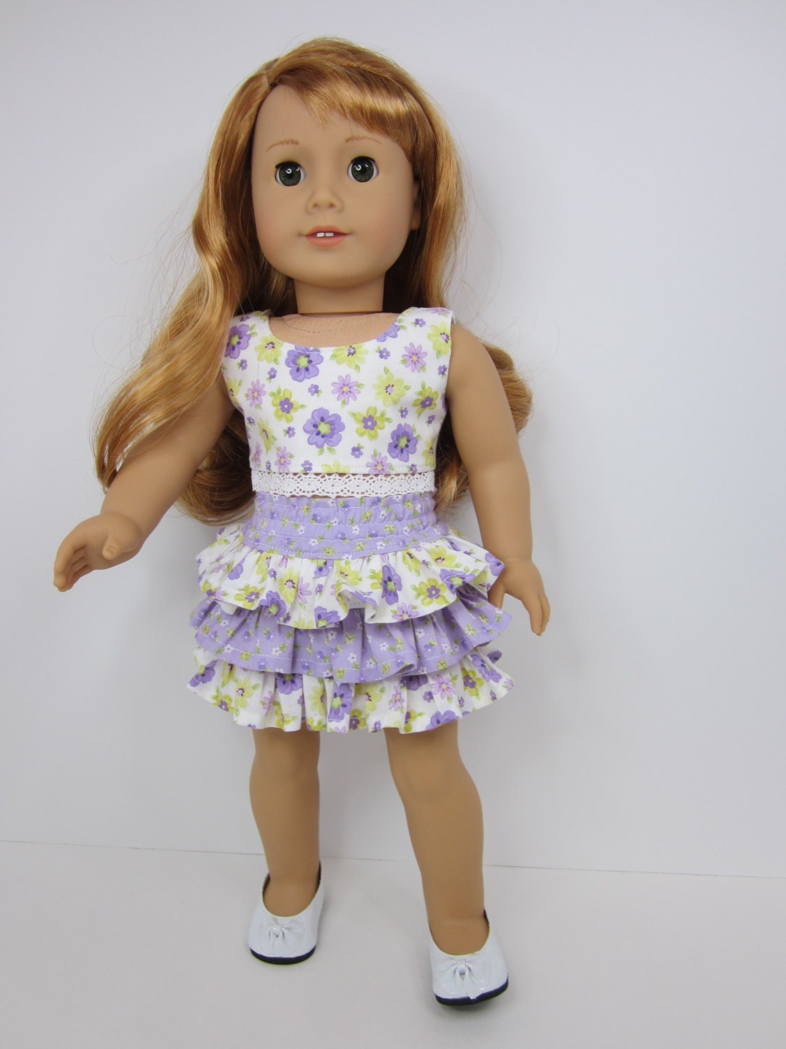 American Girl doll clothes Purple flowered by JazzyDollDuds