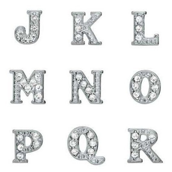 Rhinestone Crystal Initial Alphabet Letters Floating Locket