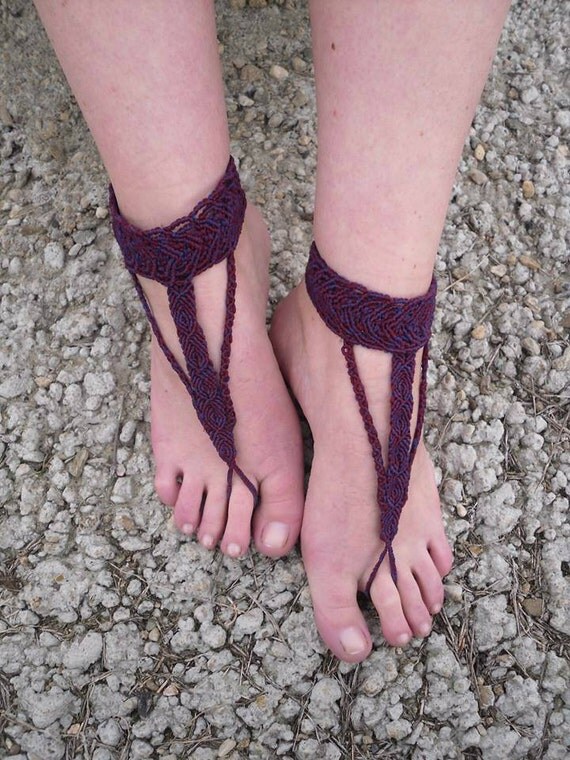 macrame barefoot sandals