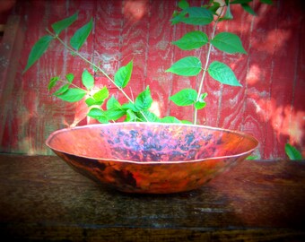 Large Copper Bowl Hand Forged Copper Bowl Blacksmith Made Hammered Bowl 7th Anniversary Gift for Men * 7 Year Anniversary Gifts for Him