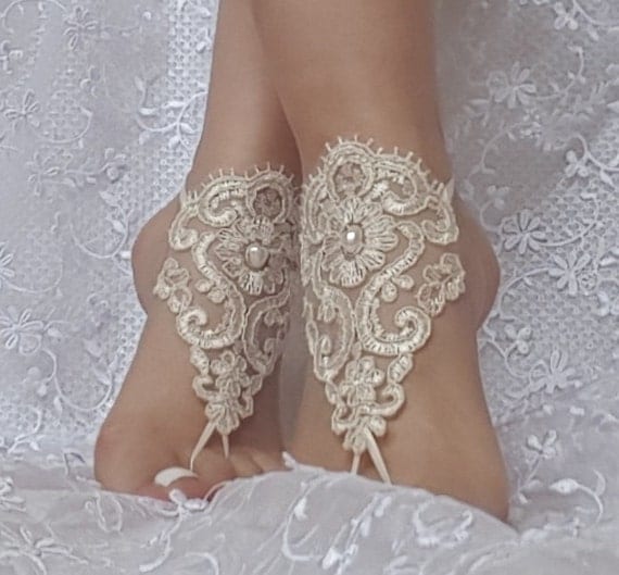 Wedding shoe Champagne gothic barefoot sandals wedding prom party steampunk bangle beach anklets bangles bridal bride bridesmaid gift