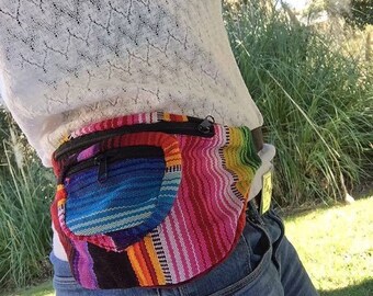 Multicolor Fanny Pack - Hip pack - Handmade in Guatemala (130GB)