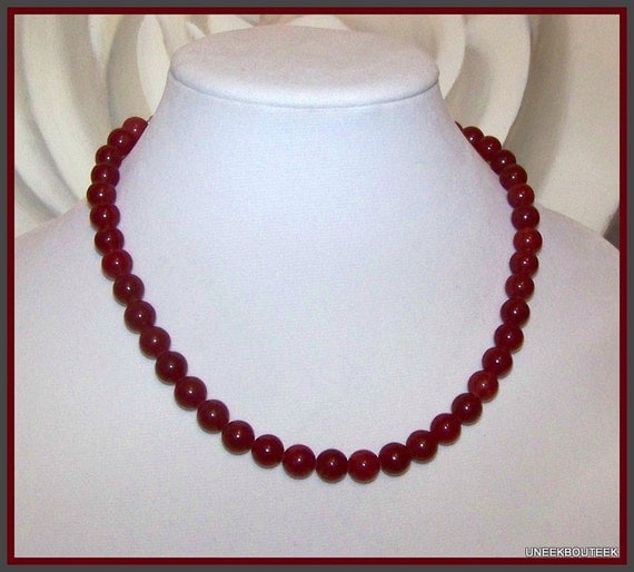 Red Ruby Bead Extendable LOVE Necklace Ruby Briolette Drop