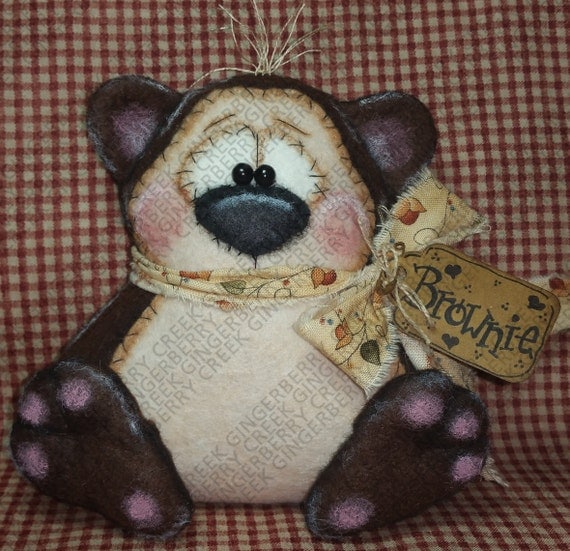E-Pattern - Brownie the Bear Pattern #206 - Primitive Doll ...