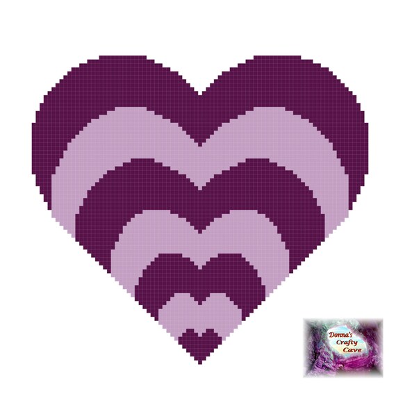 purple hearts 57 cross stitch chart pattern love cute