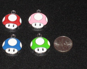 Mario Mushroom Toad Enamel Pendant Charm(s) Only