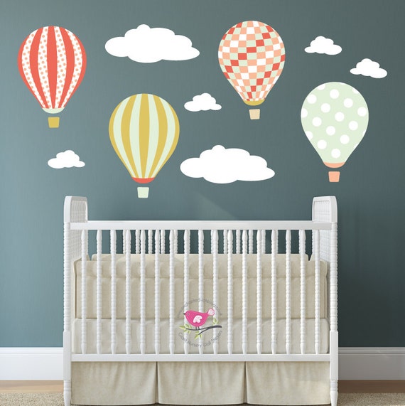 Hot Air Balloon Wall Stickers kids decal Baby Decor Nursery Hot Air Balloon Wall Stickers kids decal Baby Decor Nursery