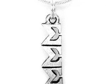 Sigma Sigma Sigma Tri-Sigma Sorority Lavalier with Chain