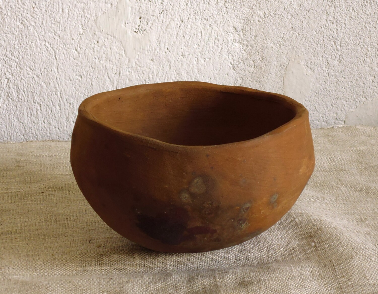 Historical viking age style ceramic bowl. Wood fired pottery.