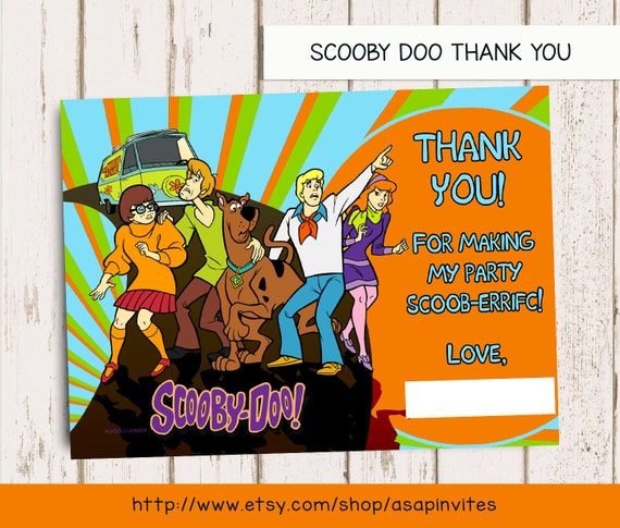 SCOOBY DOO Thank You Scooby Birthday Invitation Birthday