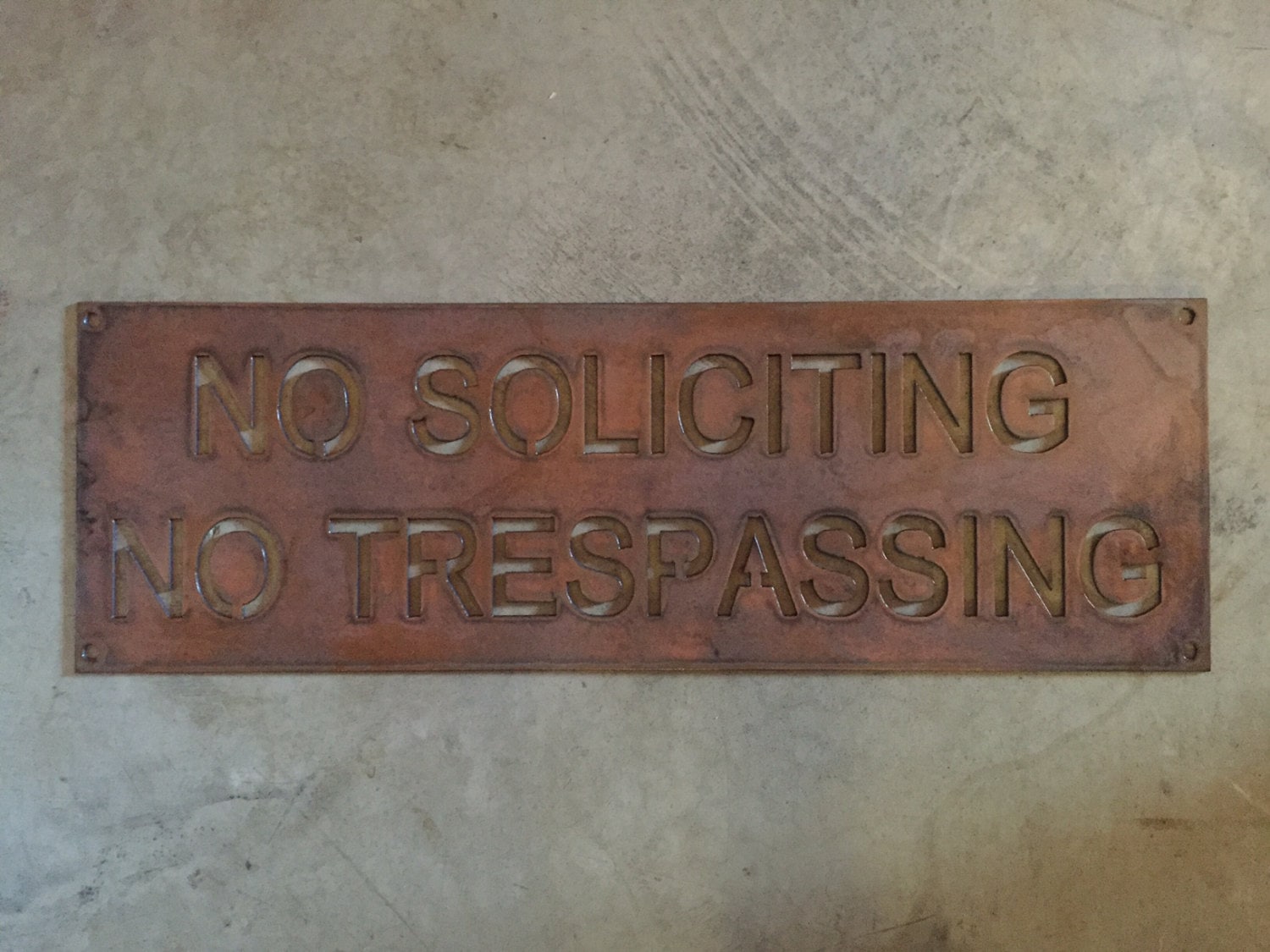 Metal NO SOLICITING No TRESPASSING Sign In Copper Acid Finish   Il Fullxfull.1098193025 Mnbq 