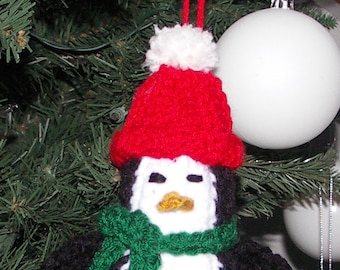 Crochet Penguin Ornament