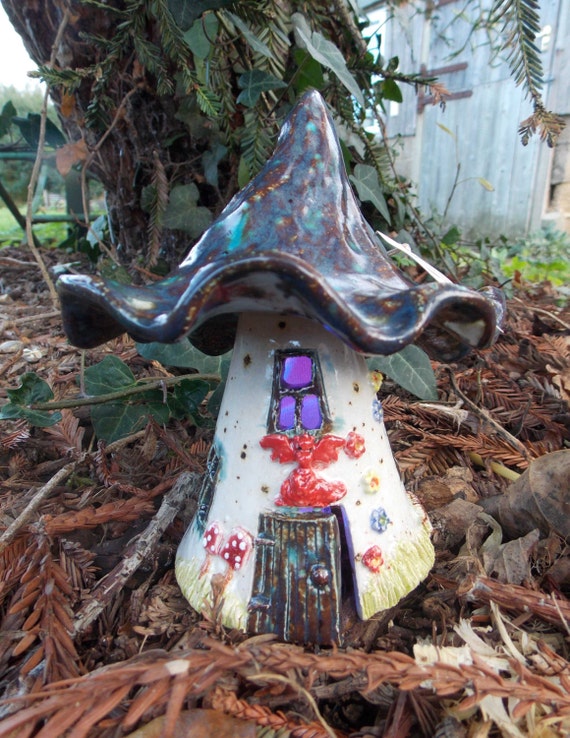 Ceramic Fairy House by EmbarPottery on Etsy
