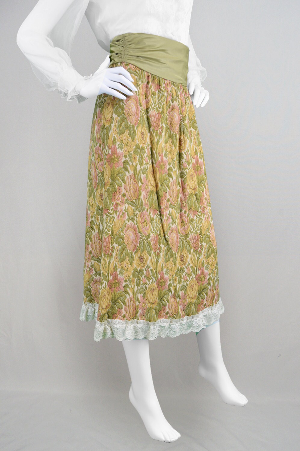 floral tapestry skirt