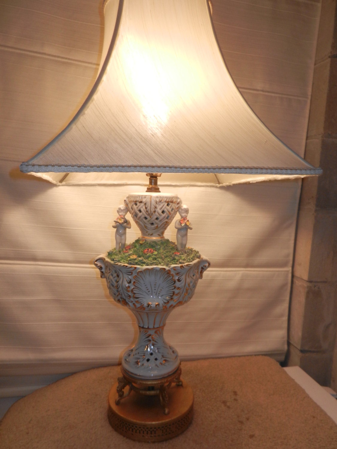 Capodimonte Lamp and Large Shade