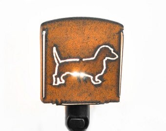 DACHSHUND WIENER DOG nightlight night light made of Rustic Rusty Rusted Recycled Metal