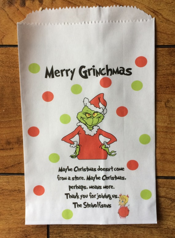 Grinch Party Candy Bags Christmas favor bags by 