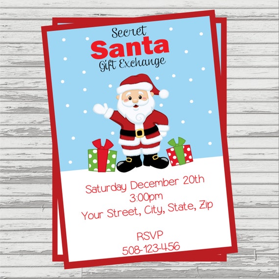 Secret Santa Gift Exchange DIGITAL invite
