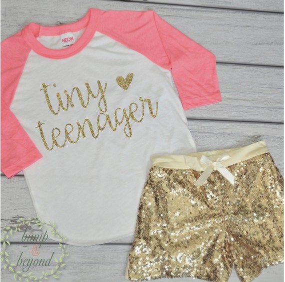 Items similar to Toddler TShirt Tiny Teenager Girl Hipster Kids