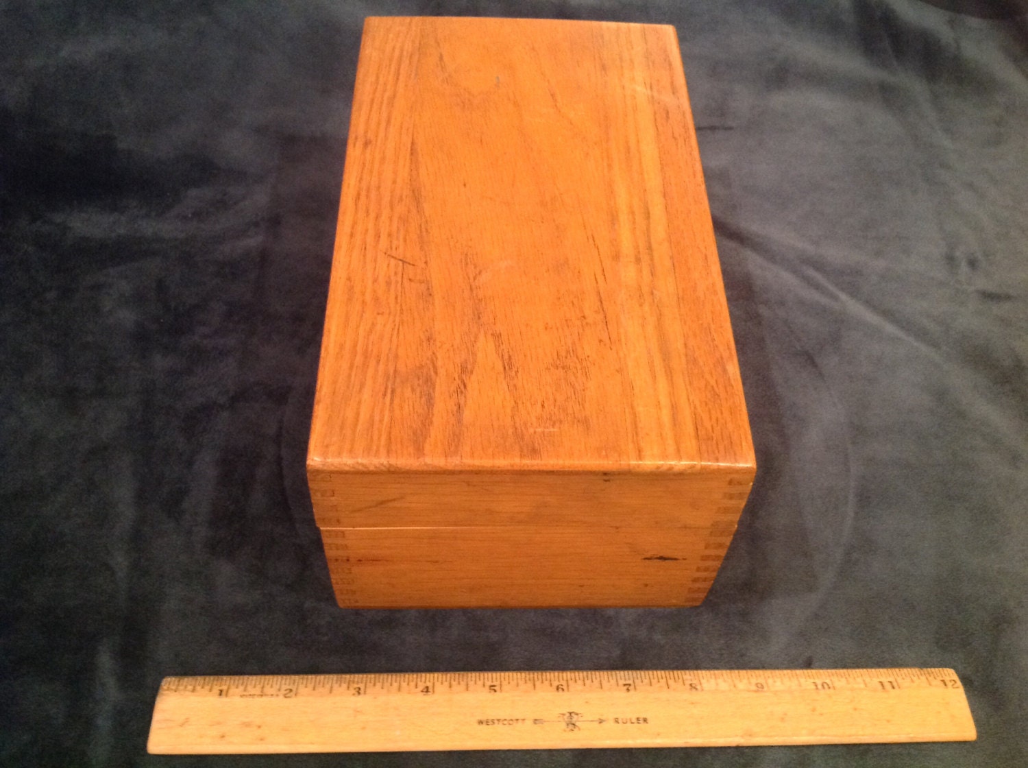 Wood Filing Box — Handmade w Brass Hardware — Approx. 9 1/2″ x 6″ x 4 1