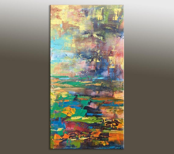 George Miller Abstract Painting Colorful Life Acrylic Canvas