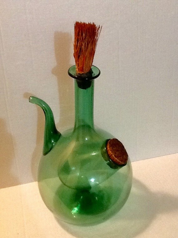Vintage Glass Wine Carafe / Wine Chiller / Blown Glass / Ice