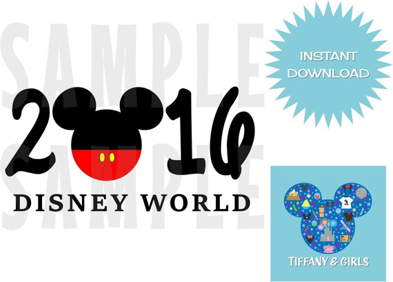 INSTANT DOWNLOAD Disney World T-Shirt Iron-On Disney Mickey