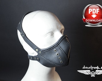 Steampunk Mask Pattern - DIY Pattern - Halloween Mask DIY - Leather mask DIY - Pdf Download