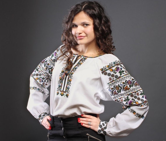 Ukrainian Handmade Beaded Blouse with Traditional Pattern/Seed