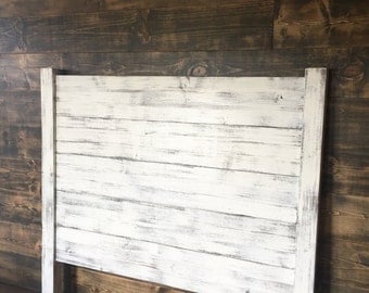 Shiplap Headboard- distressed white