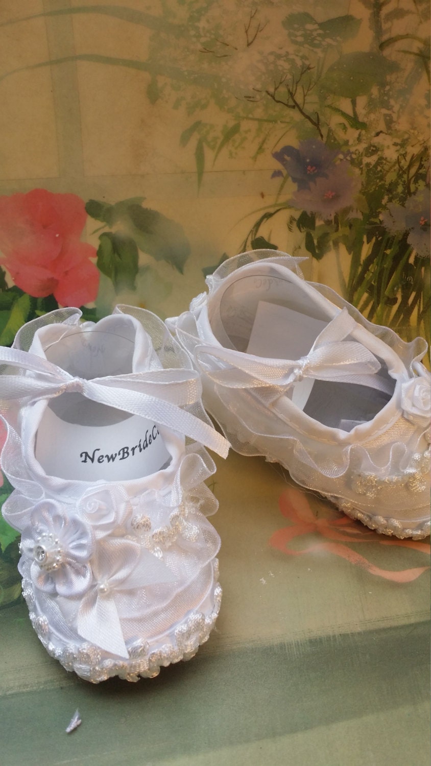 Baby BAPTISM Shoes girls White and white more colors
