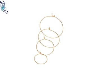 Gold Wire Hoop Earrings, Gold Wire Earrings, Minimalist Hoop Earrings, Simple Hoop Earrings, Gold Hoop Earrings, Hoop Earrings, GFER105