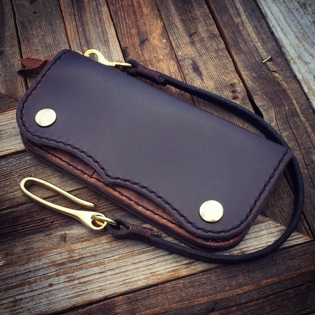 Hand made Leather Long Wallet Biker Wallet by CultClassicLeather