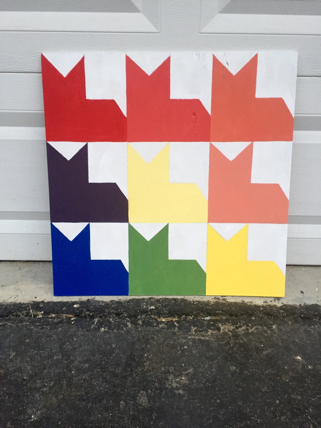 Cat Barn Quilt by OrangeDogArt on Etsy