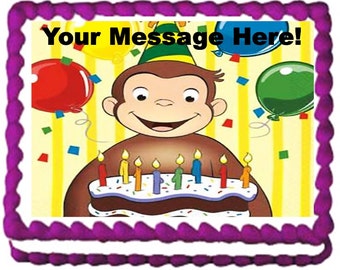 Curious George Edible Cake Topper Image Frosting Sheet Quarter Sheet