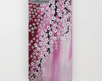 iphone case, phone case, phone cover, iphone 6 phone cover, pink phone case, cherry blossom phone case, 5s case, 4S cover, ipod cover