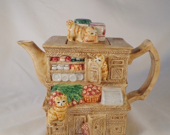 TEAPOT ~ The Cats in the Cupboard, Hutch, dresser
