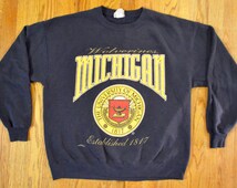 80s/90s Vintage University of Michigan Wolverines Crewneck - Unisex Medium